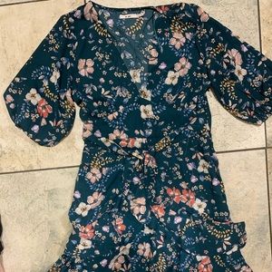 V neck frill teal dress from francesca’s